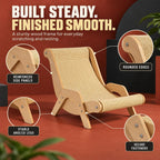 Cat Scratch Lounger Chair Bed, Natural Wooden Sisal Scratching Board，1PC