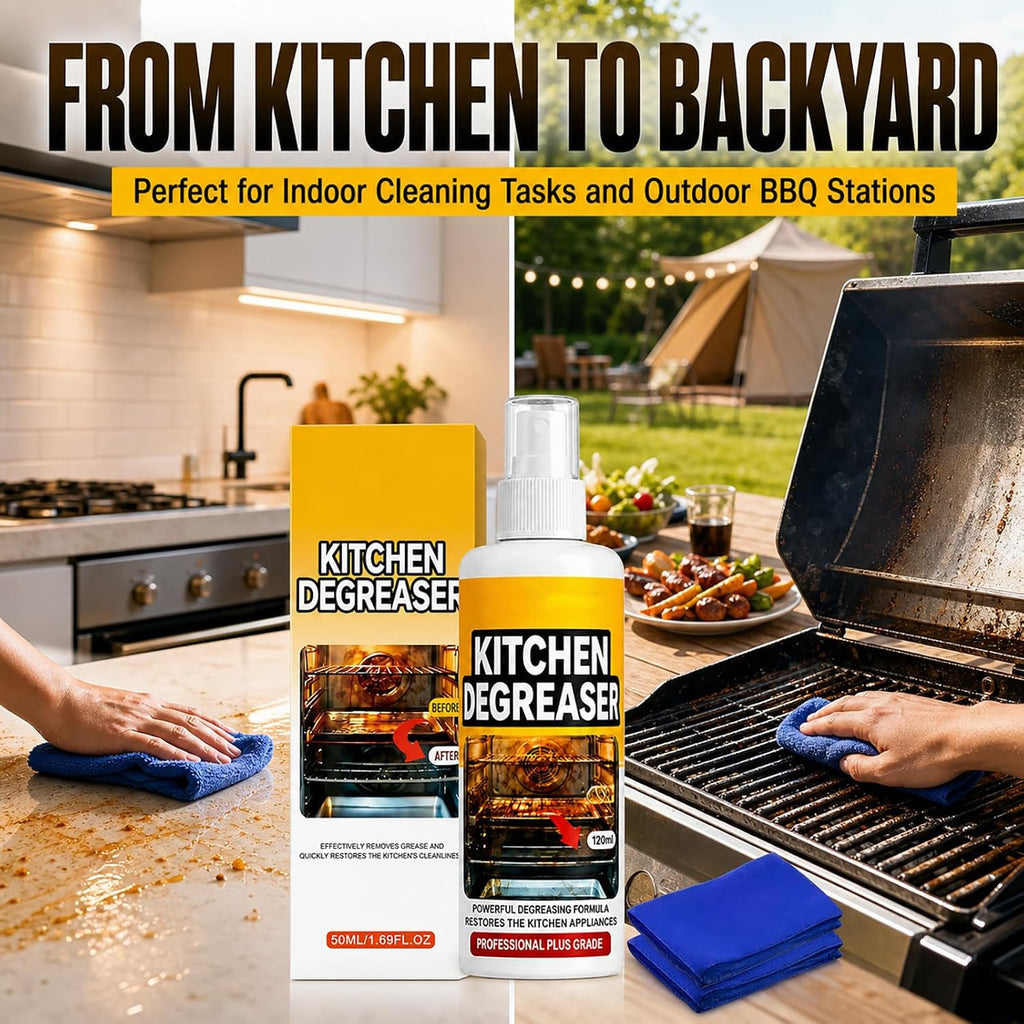 Grill Degreaser Spray Heavy Duty Cleaner For Outdoor Grills (2 Pcs) Cuts Through Tough Grease And Residue For Grills, Smokers, And Outdoor Cooking Areas