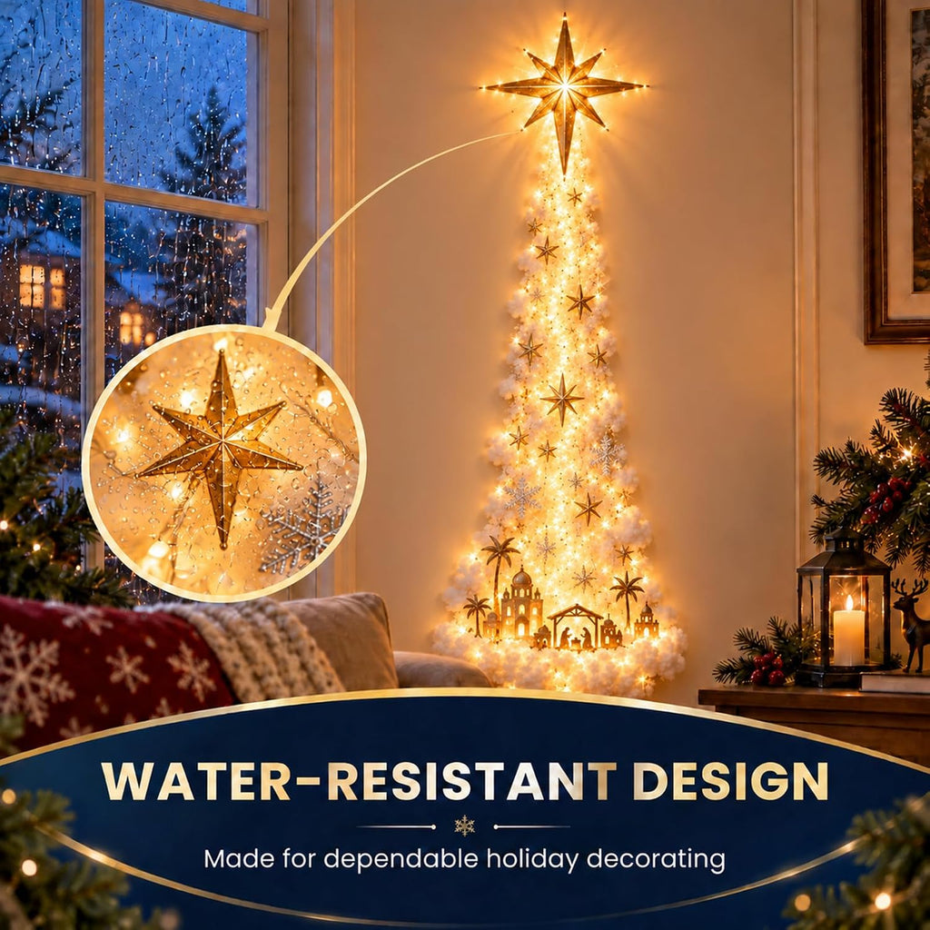 AUOBAG Christmas Wall Decor Lights, LED Christmas Decorations Indoor (Nativity Star)