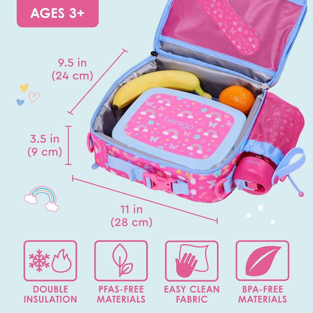Kids Insulated Lunch Bag and Stainless Steel Lunch Box Set