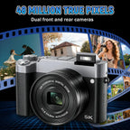 5K Digital Camera, Autofocus Point-and-Shoot Camera