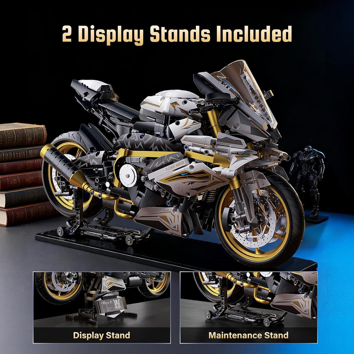 Chodia 1:5 Motorcycle Building Set, 2,078-Piece Large-Scale Model