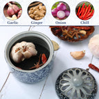 Ceramic Garlic Keeper with Breathable Lid, 4-Inch Countertop Storage Container