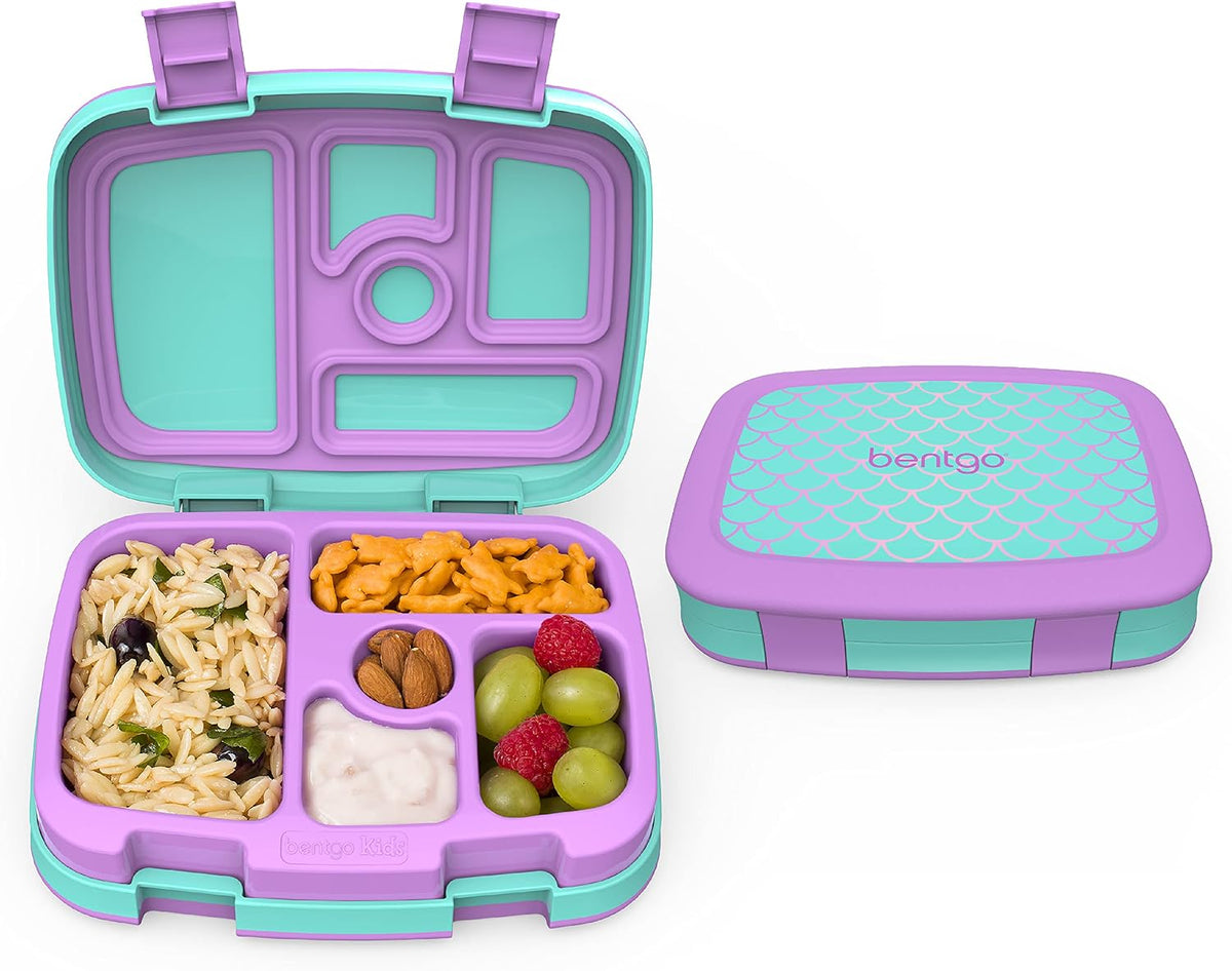 Prints Insulated Lunch Bag Set With Kids Bento-Style Lunch Box (Mermaid Scales)