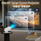 V4 Mini Projector, Portable Smart Projector with 2.4G WiFi