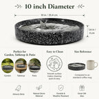 Stone Bird Bath Bowl, 10-Inch Heavy Duty Outdoor Bird Feeder