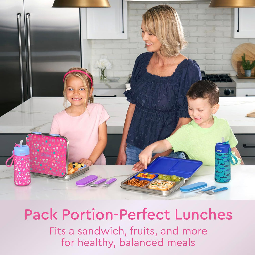 Kids Insulated Lunch Bag and Stainless Steel Lunch Box Set