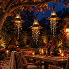 Lighted Witch Hat Hanging Decor with Star Lights for Halloween