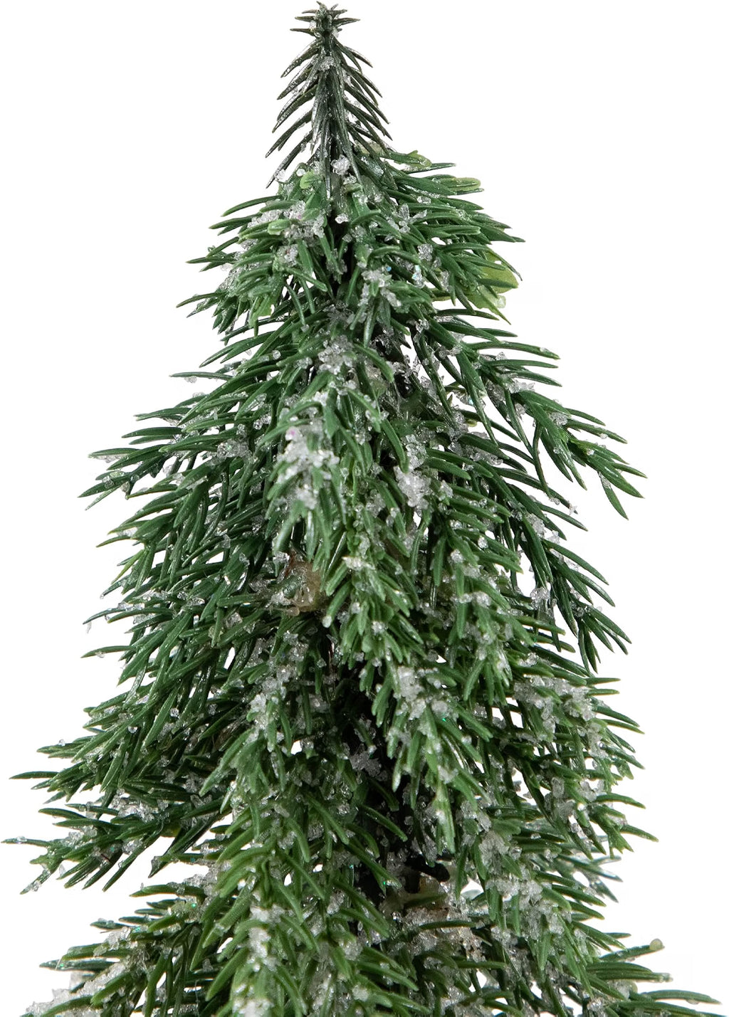 Frosted ICY Pine Tree with Log Base Christmas Decoration - 7.5"