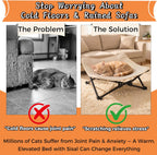 Elevated Cat Bed, Foldable Cat Hammock with Sisal Scratching Surface