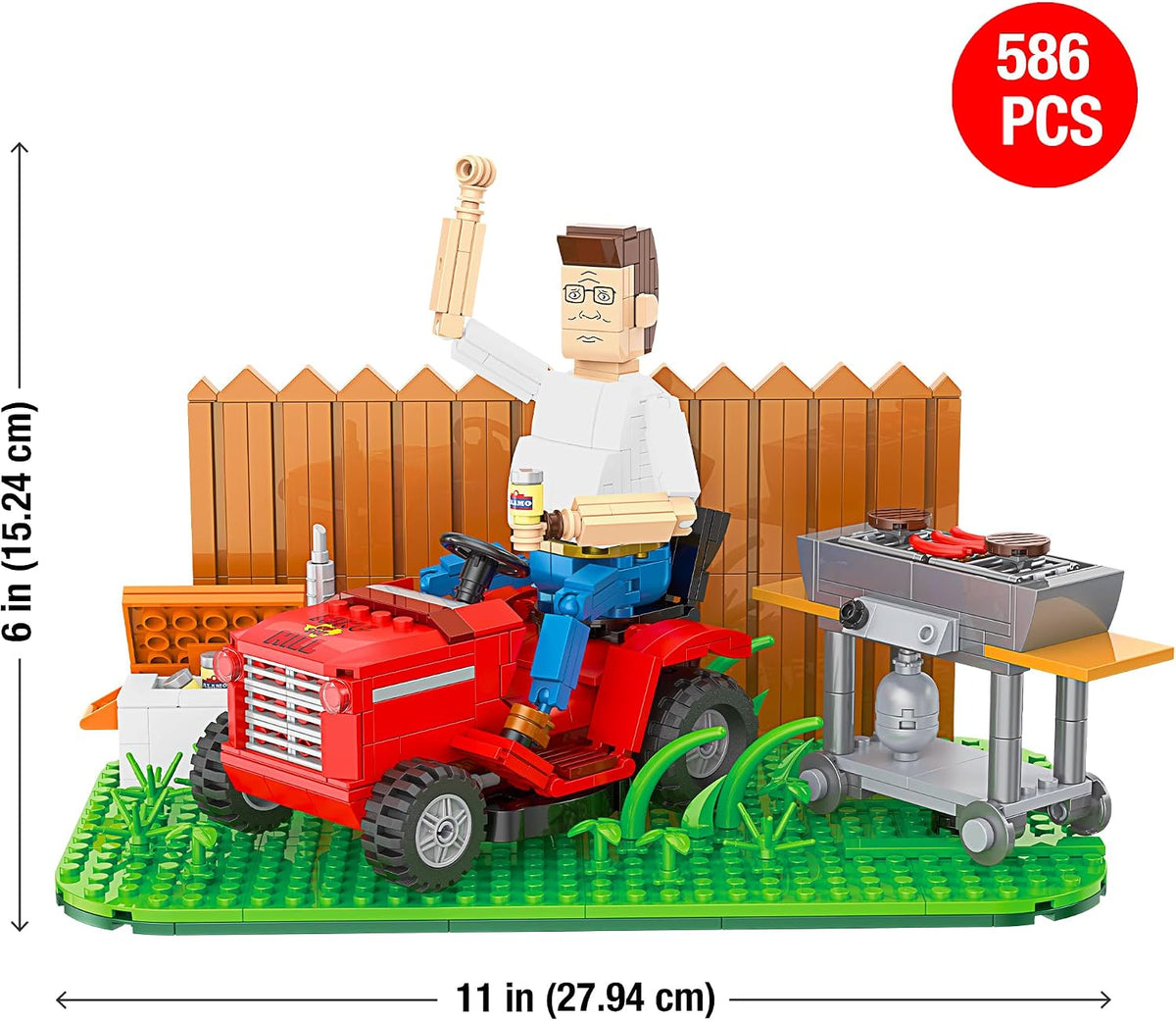 King of the Hill Hank Hill Backyard Building Kit, 586-Piece Collectible Set