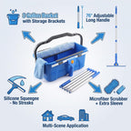 Exterior Window Cleaning Kit with 3 Gallon Bucket, Squeegee, Scrubber & Extension Pole