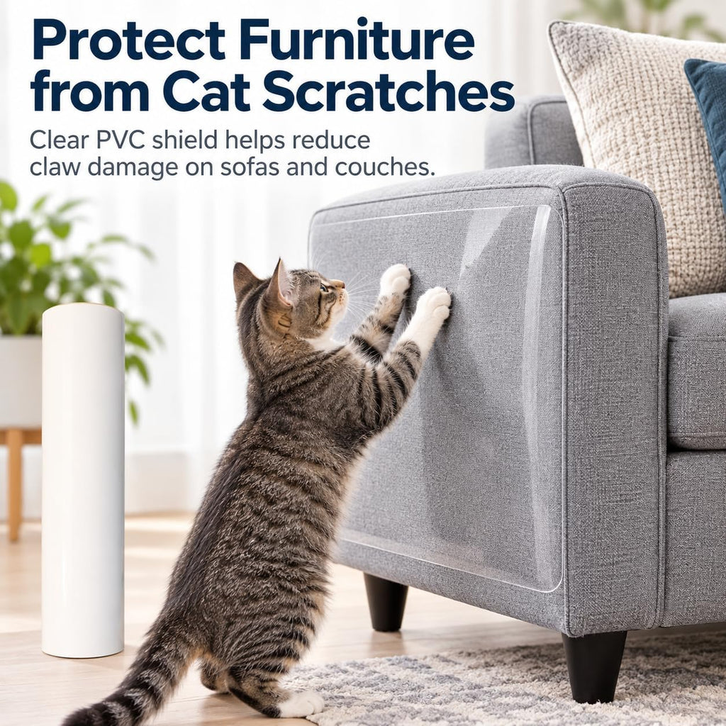 Cat Scratch Furniture Protector Roll, Furniture Protectors from Cats (7.9 in × 16.4 ft)