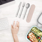 Bentgo Stainless Steel Food Canister & Utensils Set, Rose Gold