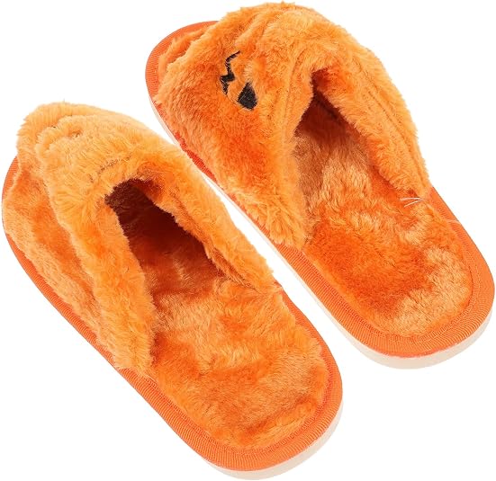 Pumpkin Plush Slippers Costume Cute Slippers Home Slippers Halloween Pumpkin Slipper Animatronic Spooky