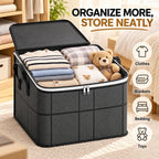 Foldable Storage Bag with Zipper, Clothes & Blanket Storage, S-XL (M) Nonwoven foldable storage bag with zippered lid and side handles; S/M/L/XL sizes for clothes, blankets, bedding and toys.