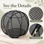 rolling cat playpen with Top Handle, Foldable Mesh, 27.6 in (Black) Black mesh cat playpen with a top handle, zippered opening and foldable design; 27.6 x 27.6 x 27.6 in when open.