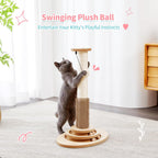 Made4Pets Cat Scratching Post, 23" Indoor Cat Scratcher with Self-Groomer