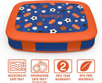 Prints Insulated Lunch Bag Set With Kids Bento-Style Lunch Box (Sports)