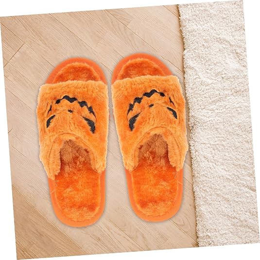 Pumpkin Plush Slippers Costume Cute Slippers Home Slippers Halloween Pumpkin Slipper Animatronic Spooky