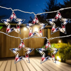 Patriotic Stars Patio Light Set - 5.25ft - White Wire - 5ct