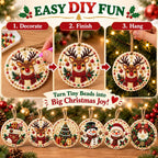 6PCS Christmas Ornaments DIY Pearl Diamond Art Kits for Adults, Wooden (Type B)
