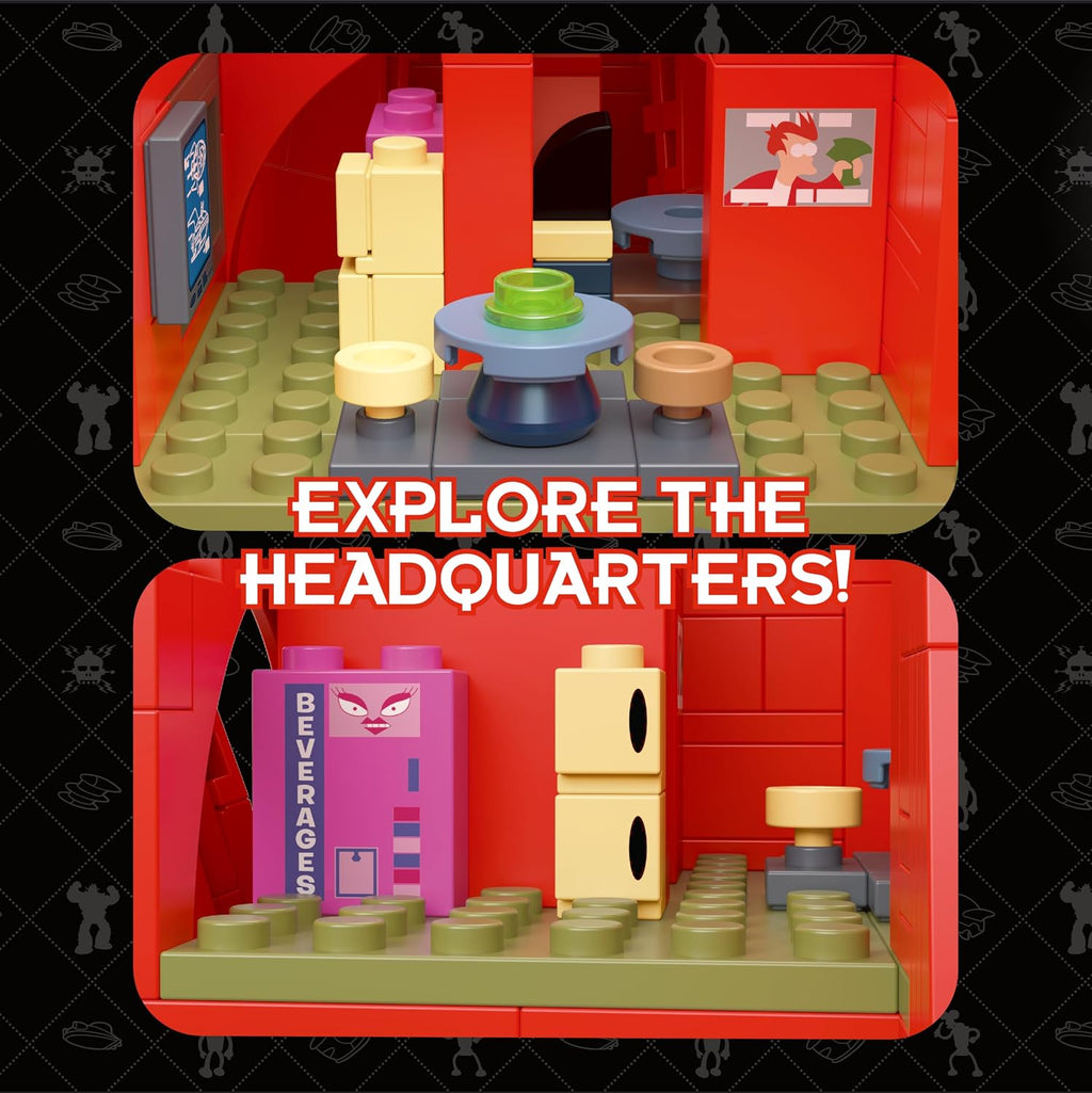 Futurama Planet Express Headquarters Building Set, 1,135-Piece Model with Light-Up Tower