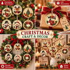 6PCS Christmas Ornaments DIY Pearl Diamond Art Kits for Adults, Wooden (Type B)