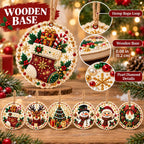 6PCS Christmas Ornaments DIY Pearl Diamond Art Kits for Adults, Wooden (Type B)