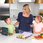 Kids Stainless Steel Prints Lunch Box Set With Reusable Stainless Steel Utensils (Dinosaur)