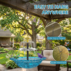 Solar Fountain Bird Bath Hanging Cascade Water Feature for Outdoor Garden & Yard Decor (Blue(XL))
