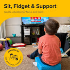 Special Needs Essentials FocusPad Vibrating Sensory Seat Cushion - Wiggle Seat & Foot Fidget for Kids and Adults with ADHD or Autism, Classroom & Home | Blue Textured Square