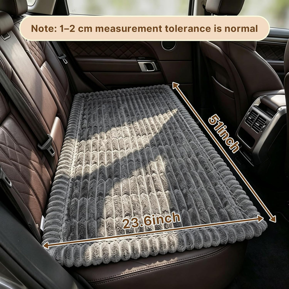Dog Car Seat Cushion, Extra-Thick Non-Slip Backseat Mat, Gray