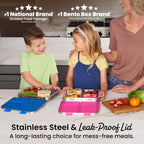 Kids Stainless Steel Leak-Resistant Lunch Box, 3 Compartments