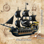 Pirate Ship Building Blocks, 3-Mast Classic Sailing Ship Model, 801 Pieces