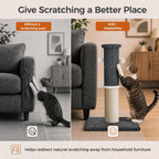 Made4Pets Tall Cat Scratching Post, 33" Sisal & Carpet Scratcher