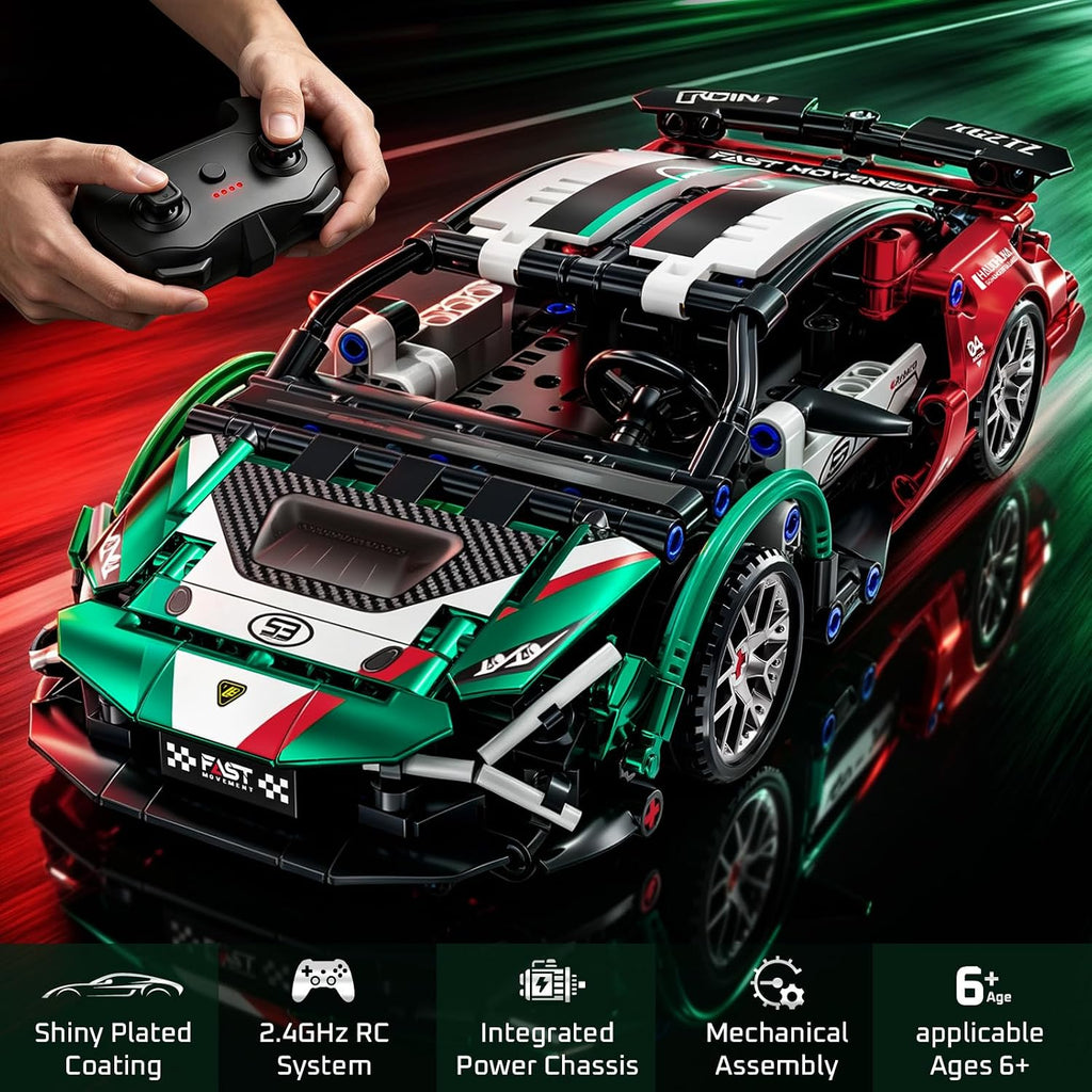 Remote Control Race Car Building Blocks, RC Construction Toy Set