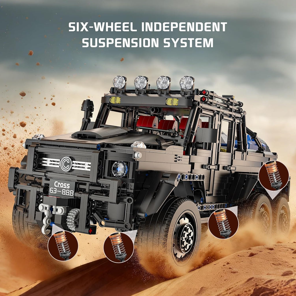 1:8 Off-Road Car Building Set, 4x4 SUV Model Kit for Adults & Teens
