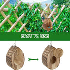 Wooden Butterfly House and Feeder, Natural Teardrop Butterfly Habitat Box with Nectar Dish & Cleanout Door, Outdoor Hanging Wild Insect Shelter for Garden Yard Decor, Gardening Gift for Mom Women