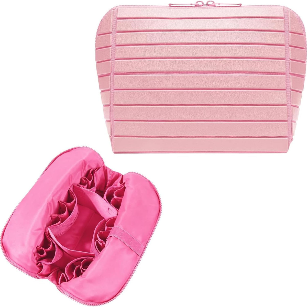 Travel Makeup Bag for Women ‚Äì Waterproof PVC Cosmetic Organizer, Large Capacity (Pink)