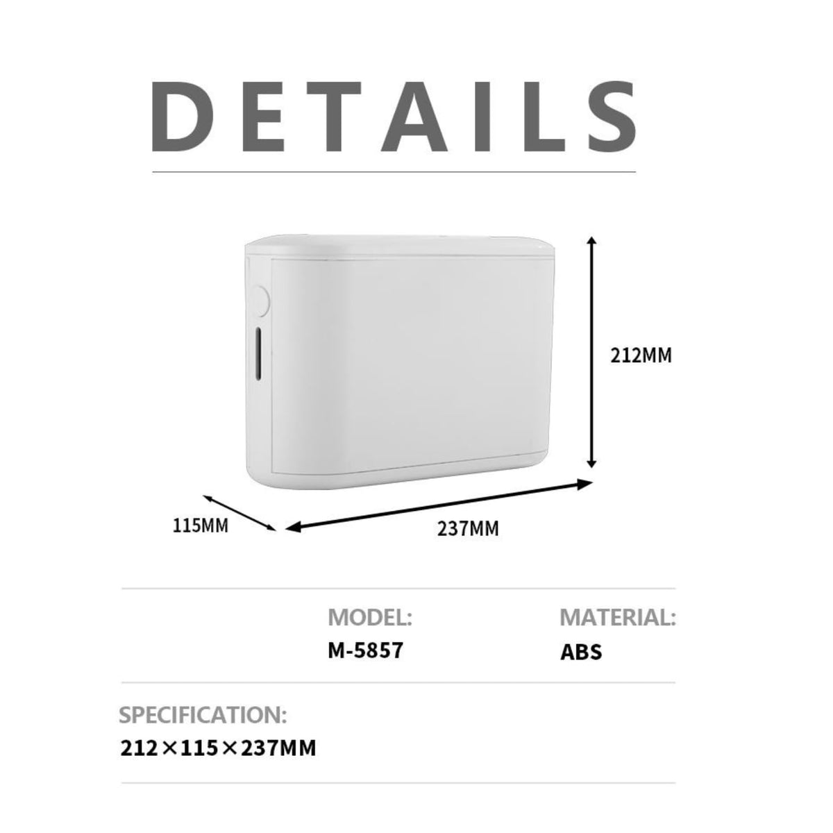 Pollock Desktop Paper Towel Dispenser - Modern Countertop Z-Fold & Multifold Paper Towel Holder for Bathroom, Kitchen, Office & Commercial Restrooms - Durable ABS Plastic (White, BLK-3857)