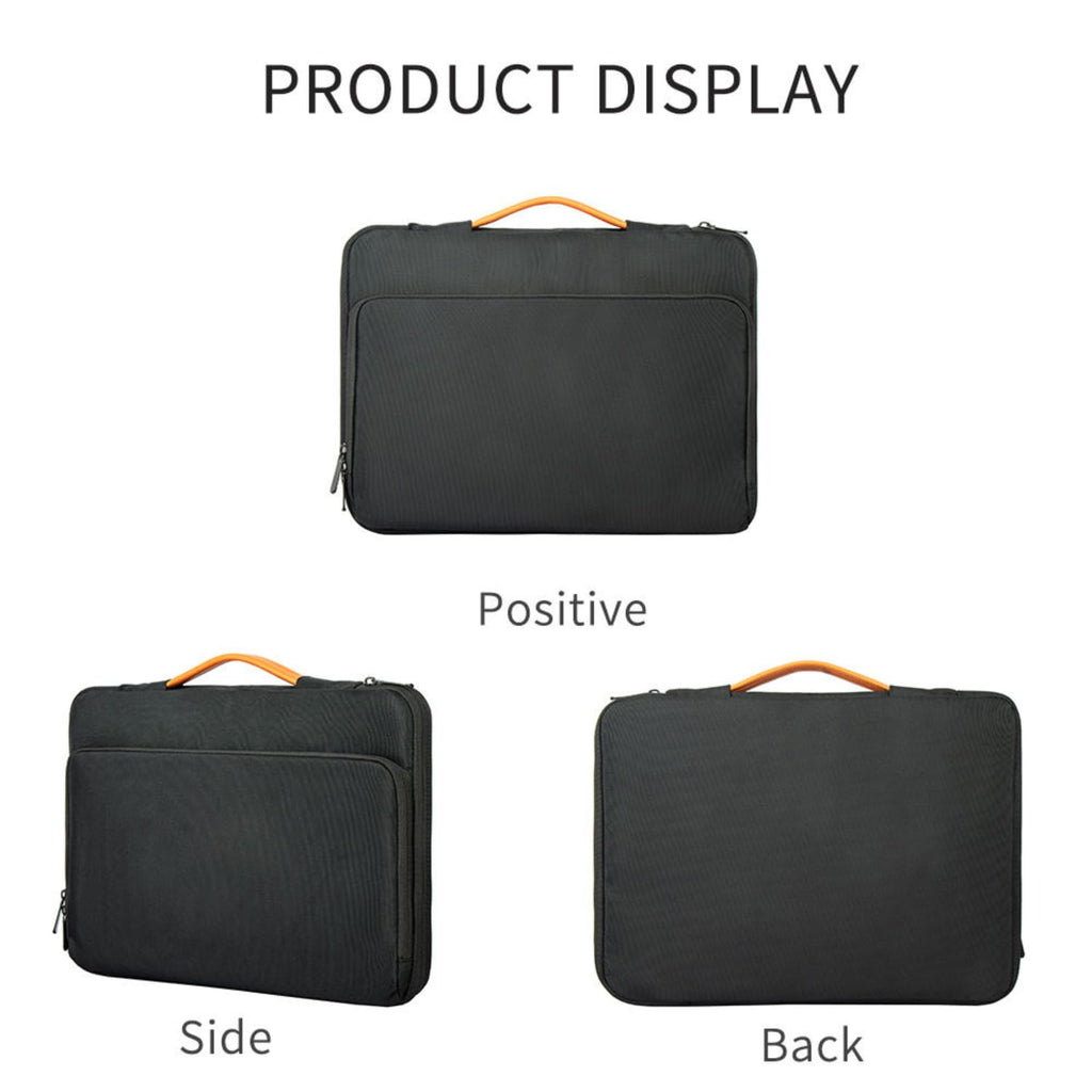 Laptop Sleeve Case Protective Carrying Bag Water Resistant Computer Cover PU Handle Black