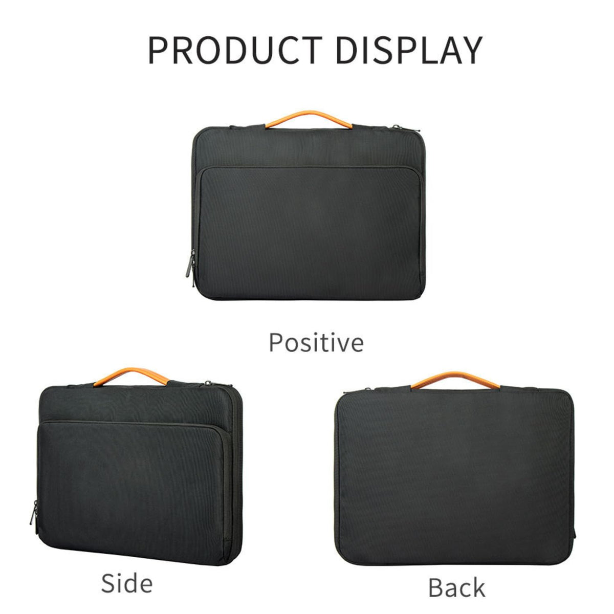 Laptop Sleeve Case Protective Carrying Bag Water Resistant Computer Cover PU Handle Black
