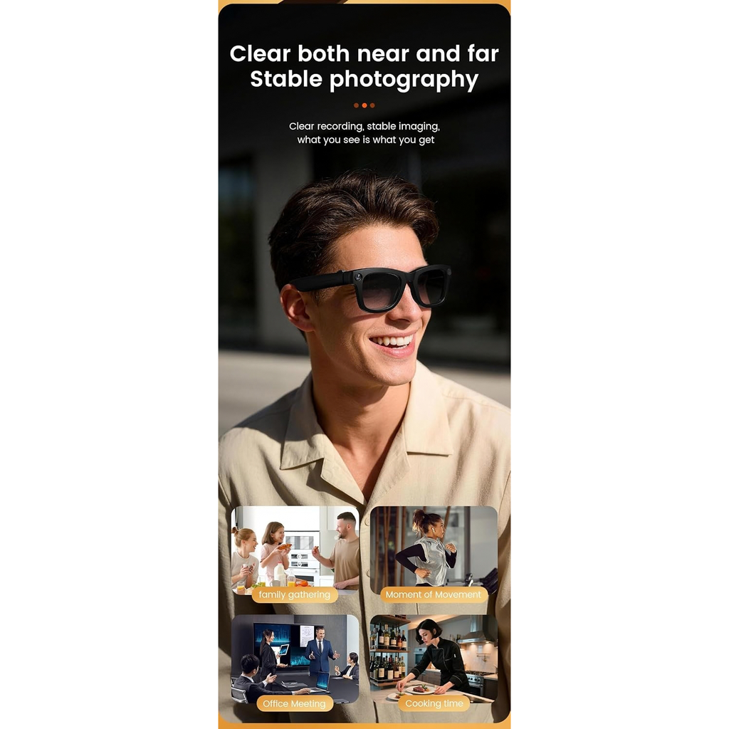 AI Smart Glasses with 8MP Camera, HD Video, ChatGPT AI Assistant and Translation