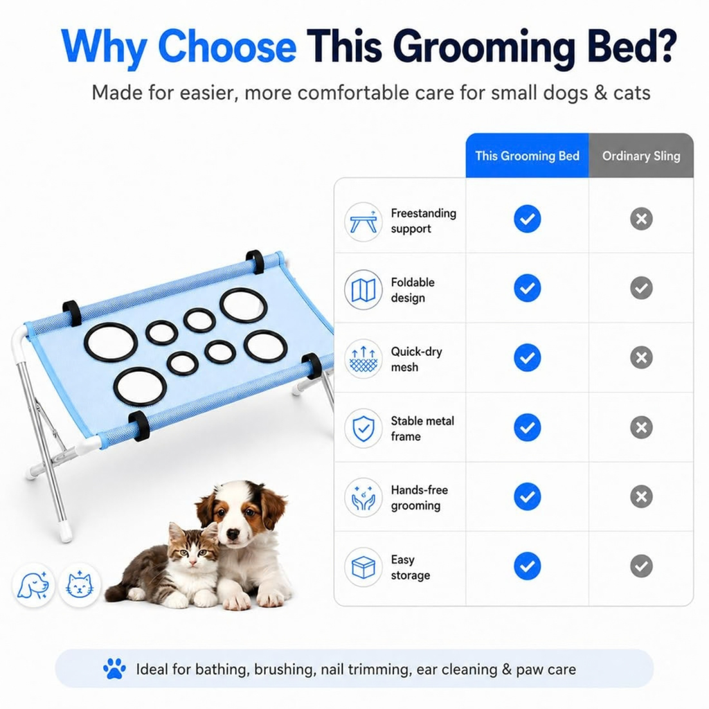 Pet Grooming Hammock for Dogs, Portable Dog Bath Hammock with Stand