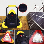LED Emergency Triangle Warning Light, USB Rechargeable Solar Road Safety Triangle for Car Truck RV