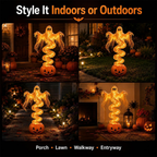 Swirling Ghost Pumpkin Yard Lamp, LED Halloween Ghost Glow Pumpkin Decor