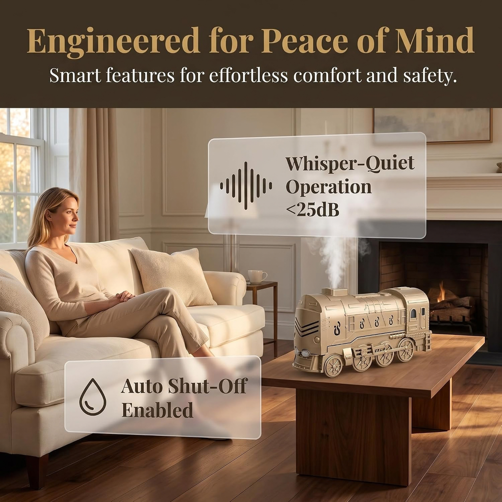 Train Diffuser, 300ml Cool Mist Humidifier Aroma Diffuser