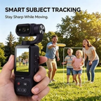 4K Pocket Gimbal Camera with Stabilization, Tracking, Rotatable Lens, Touchscreen