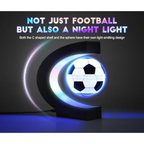 Magnetic Levitation Soccer Ball, Levitating Ball with C Shaped Shelf, Levitating Display Soccer with LED Lights for Men's Gift, Cool Decor (US Plug)